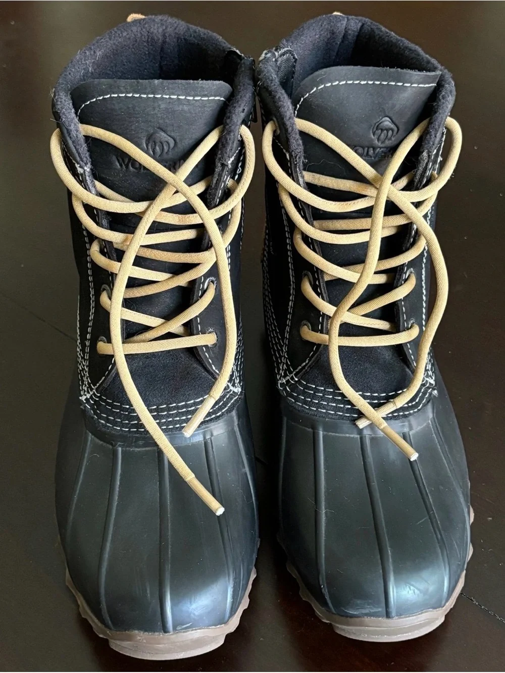 Wolverine Women Black and Brown Lace-Up Waterproof Boots